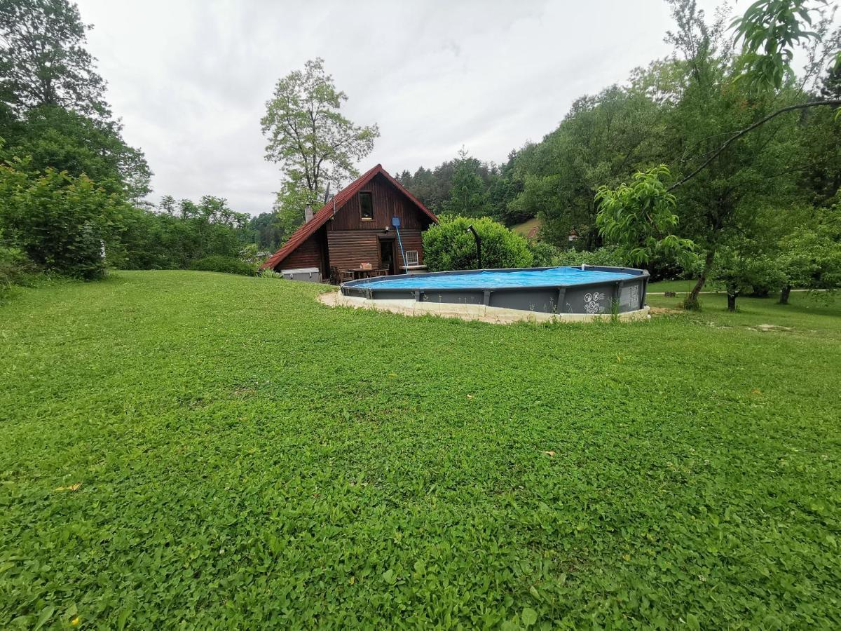Wooden Cabin Zurej with Hot Tub Bukovje v Babni Gori Buitenkant foto